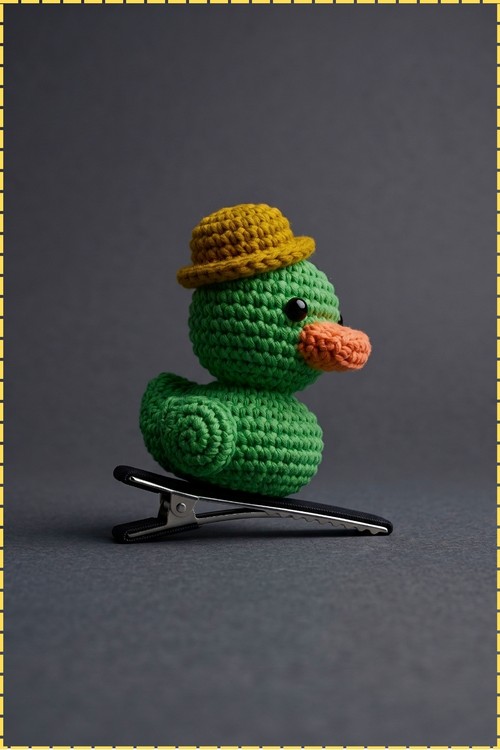 Crochet Duck Amigurumi Hair Clip 1