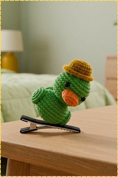 Crochet Duck Amigurumi Hair Clip 3