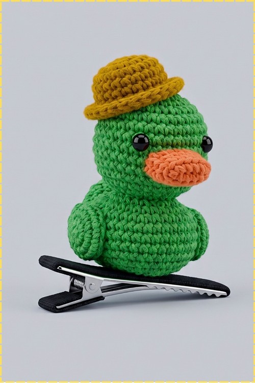 Crochet Duck Amigurumi Hair Clip 4