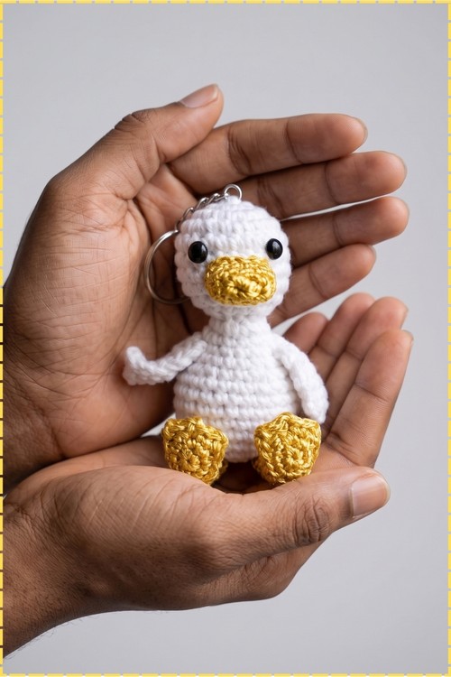 Crochet Duck Keychain 3