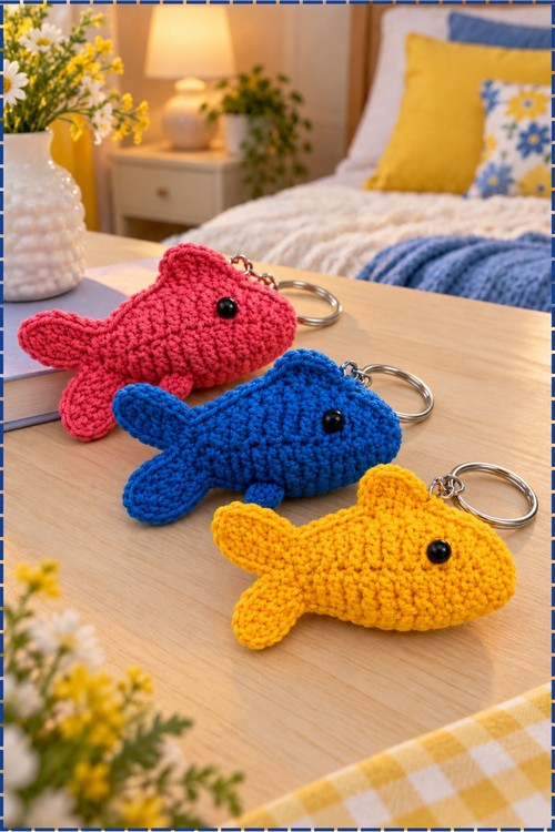 Crochet Fish Keychain 2
