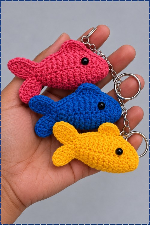 Crochet Fish Keychain 3