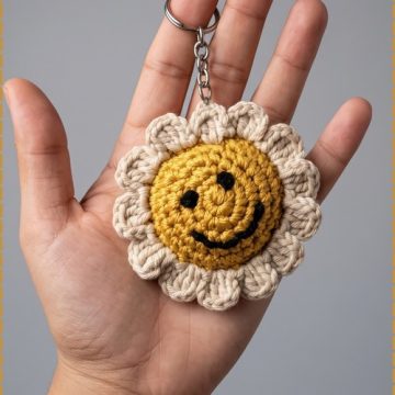 Crochet Flower Keychain 1