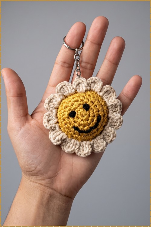 Crochet Flower Keychain 1