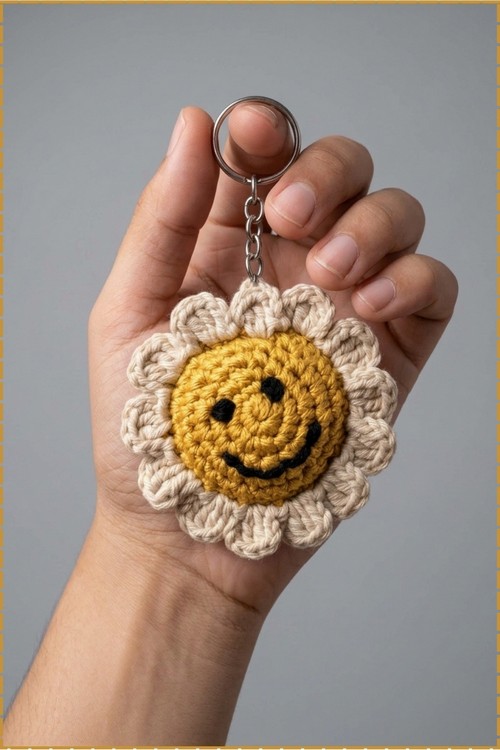 Crochet Flower Keychain 4