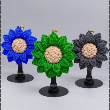 Crochet Sunflower Coin Purse 1