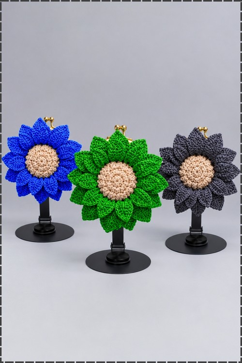 Crochet Sunflower Coin Purse 1