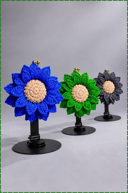 Crochet Sunflower Coin Purse 4