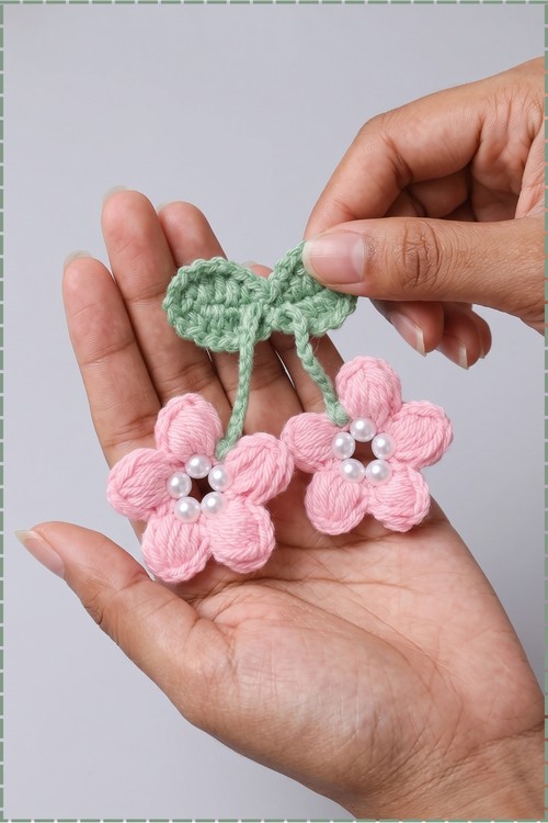 Crochet Woolen Flower Hair Clip 2