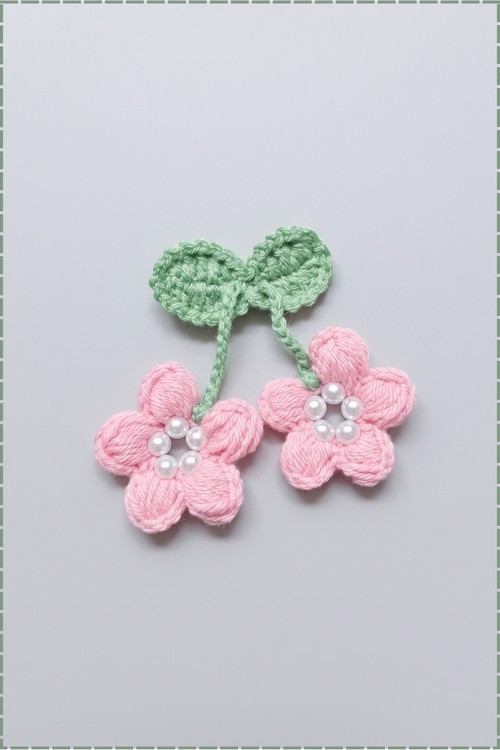 Crochet Woolen Flower Hair Clip 4