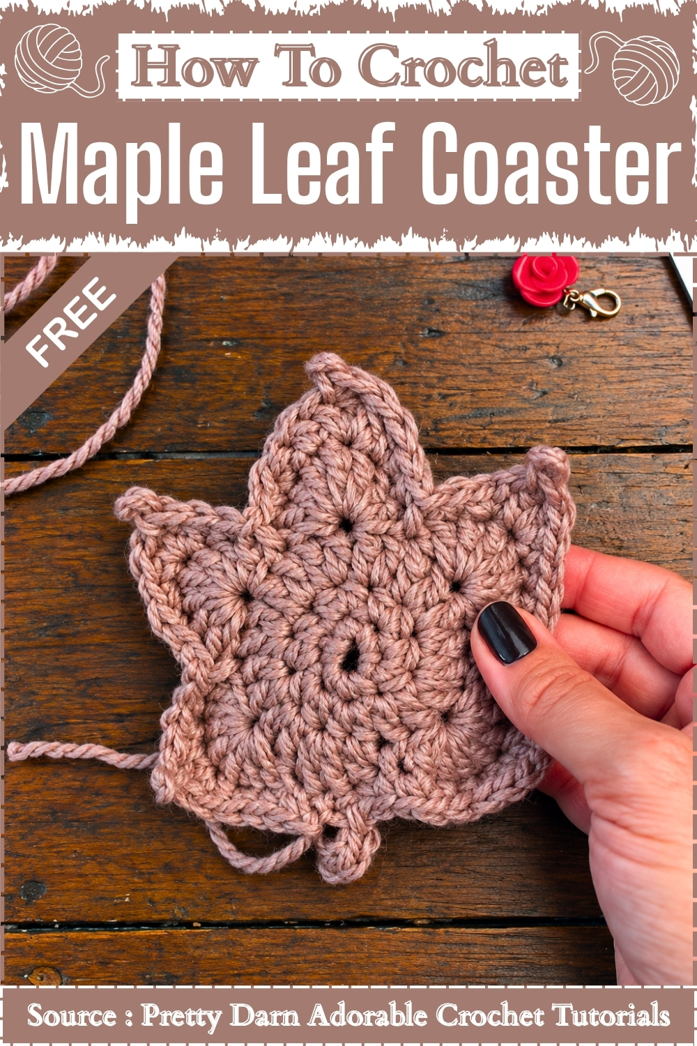 How To Crochet Round Maple Leaf Coaster