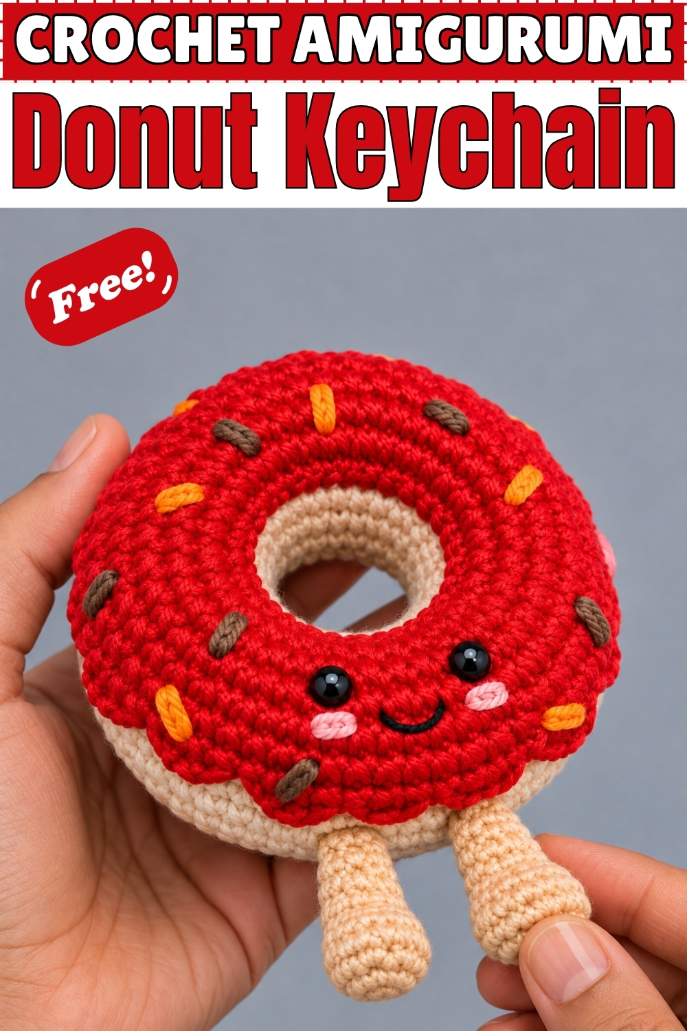 easy CROCHET AMIGURUMI Donut Keychain