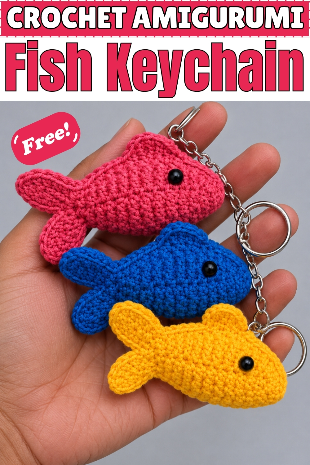 easy CROCHET AMIGURUMI Fish Keychain