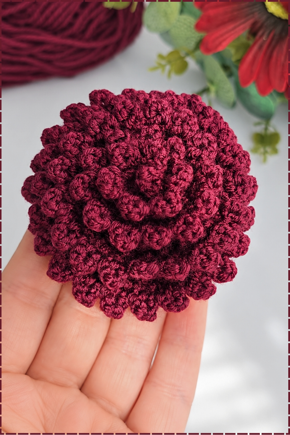 Amazing Textured Tunisian Crochet Rose Bouquet