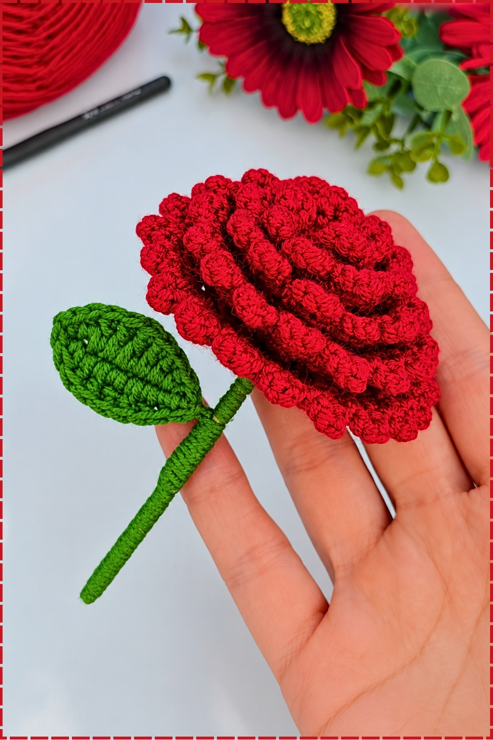 Amazing Textured Tunisian Crochet Rose Bouquet