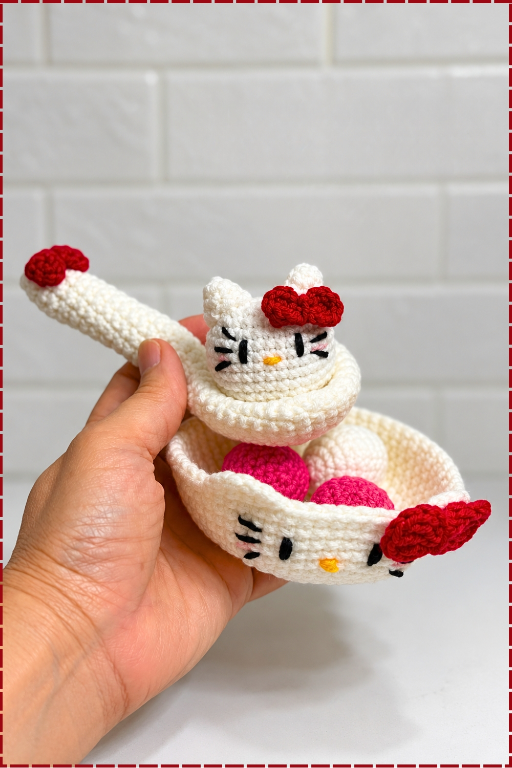 Auntie Nat's Adorable Crochet Hello Kitty Tang Yuen Set