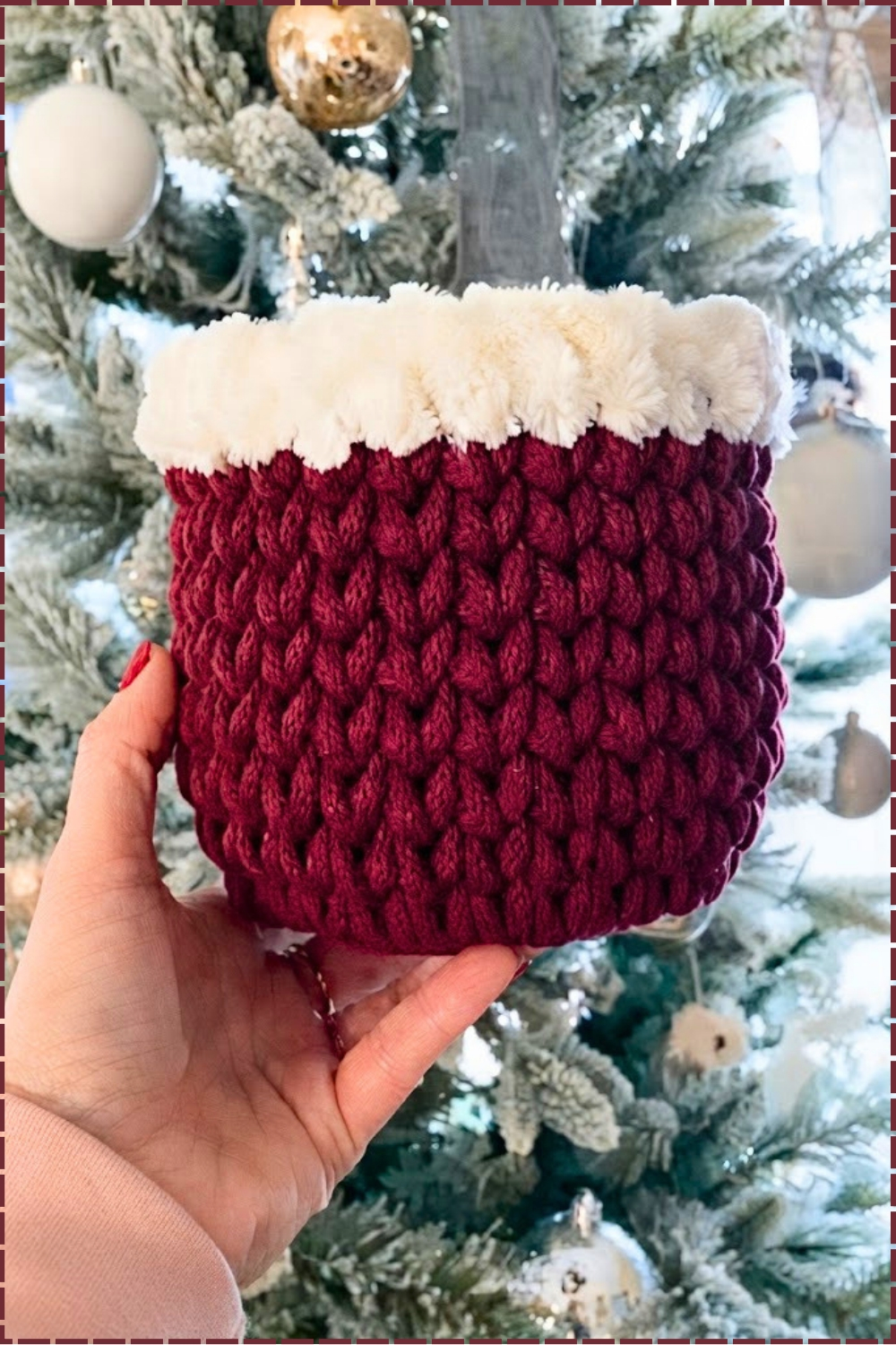 Belted Crochet Santa Basket