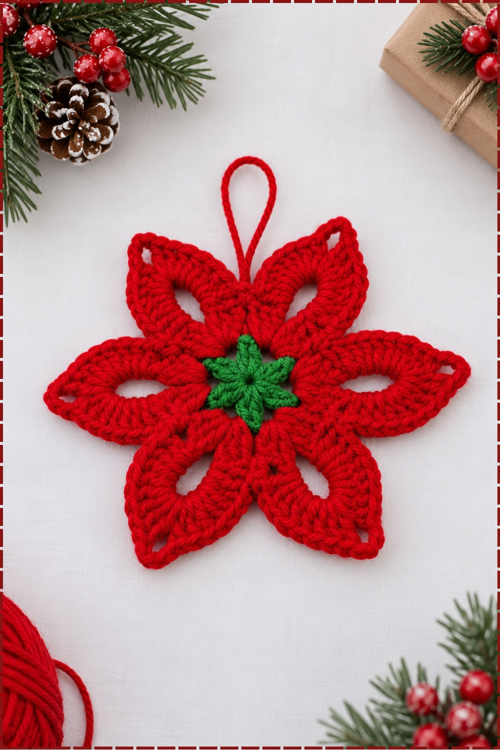 Bushy Crochet Poinsettia Flowers Pattern