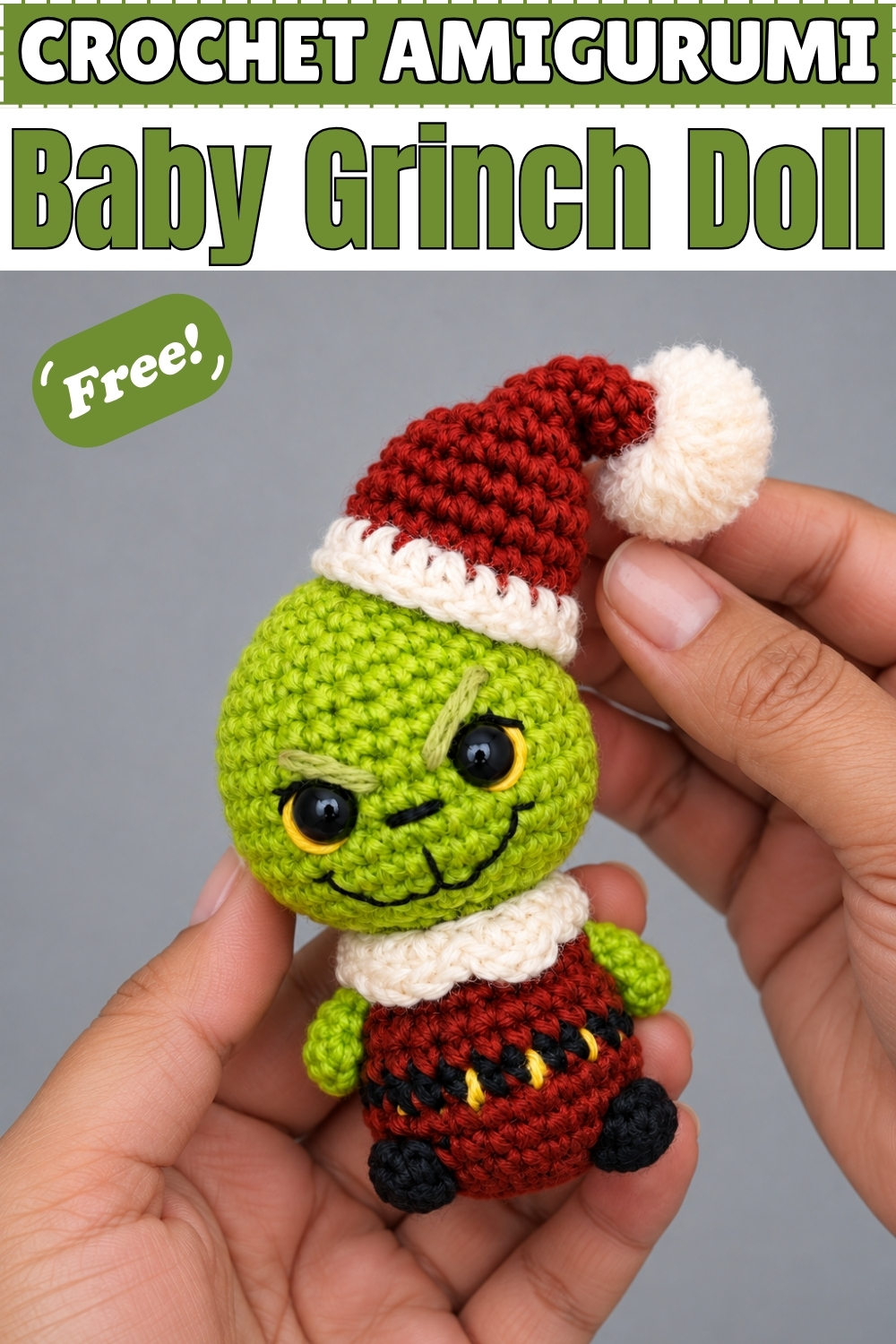 CROCHET AMIGURUMI Baby Grinch Doll