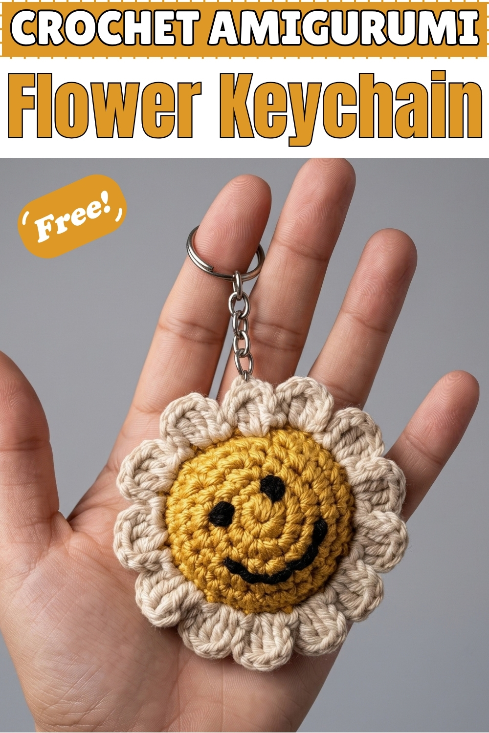 CROCHET AMIGURUMI Flower Keychain