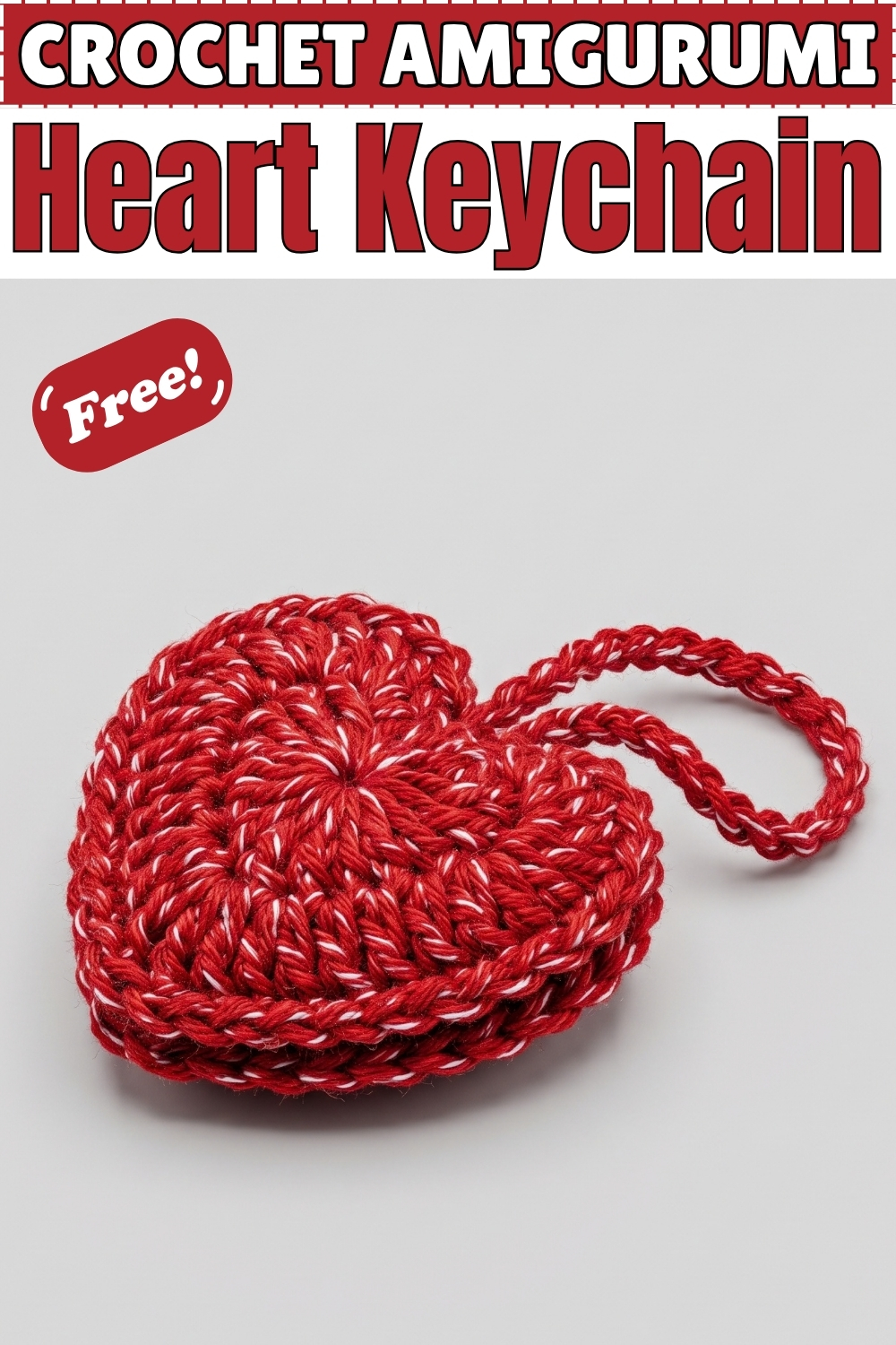 CROCHET AMIGURUMI Heart Keychain