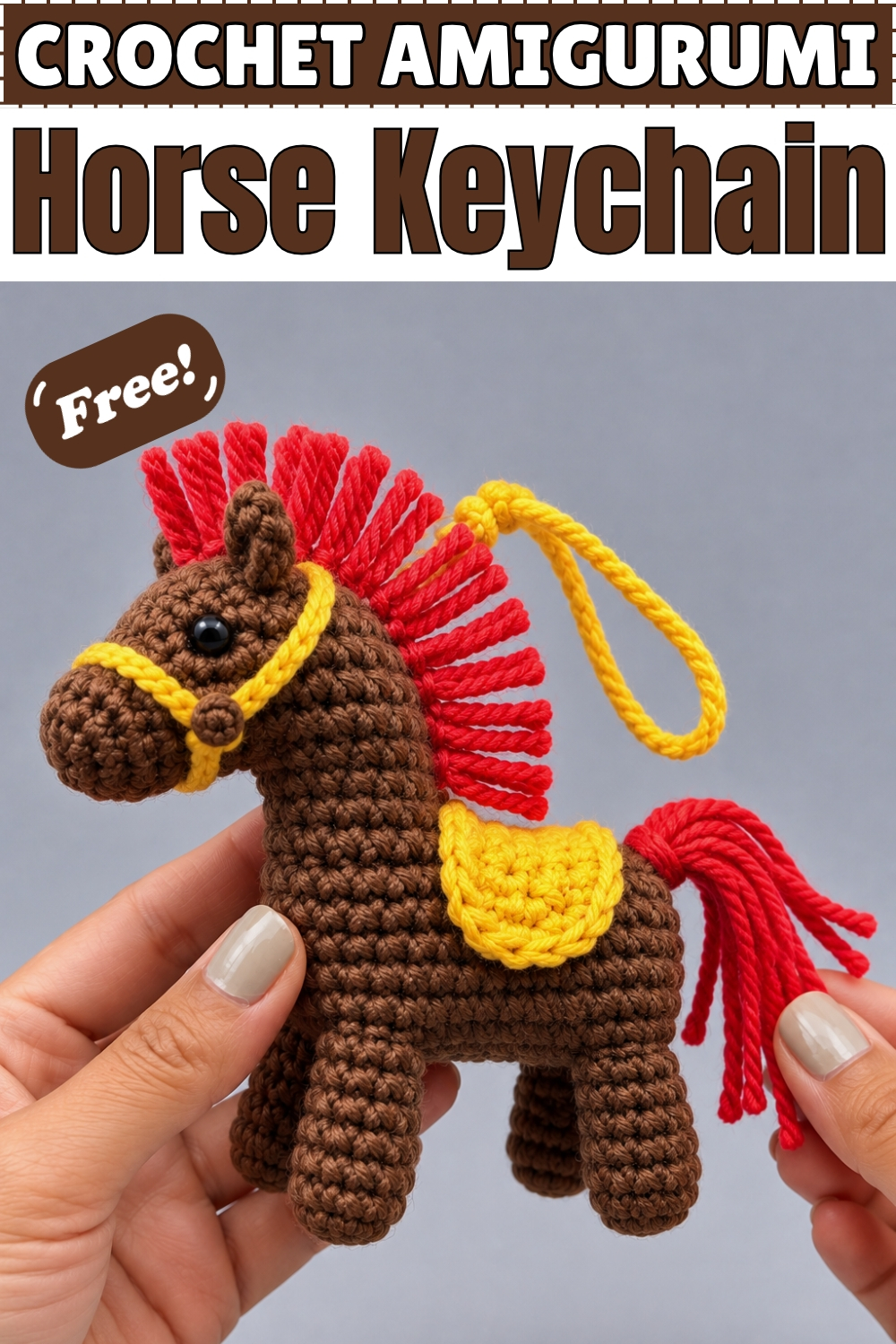 CROCHET AMIGURUMI Horse Keychain