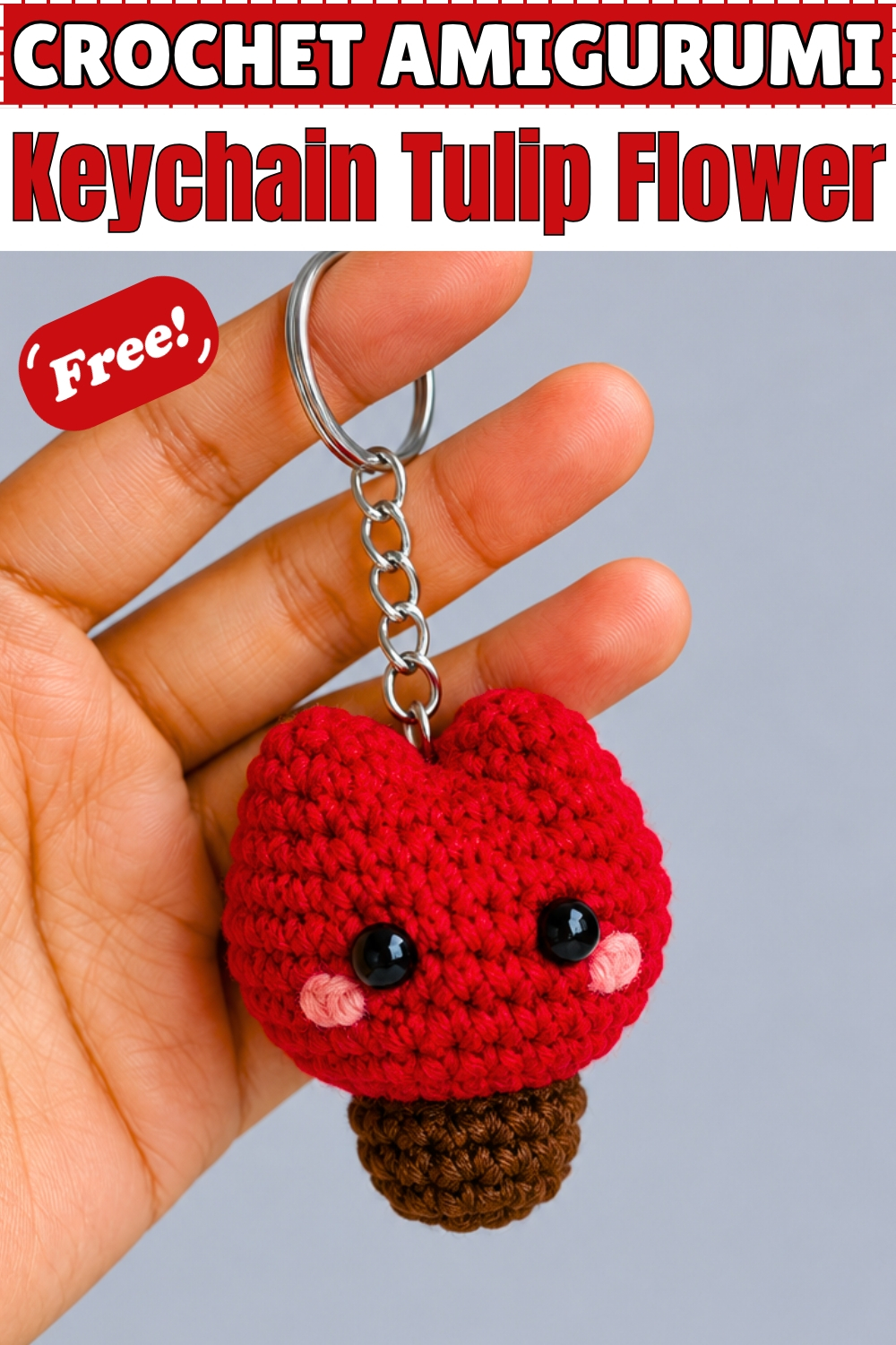 CROCHET AMIGURUMI Keychain Tulip Flower