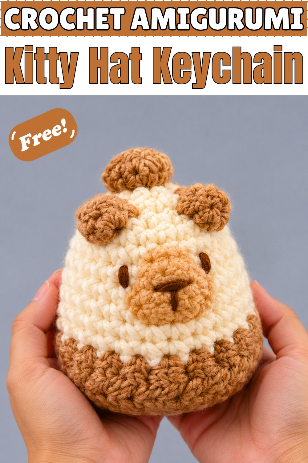 CROCHET AMIGURUMI Kitty Hat Keychain