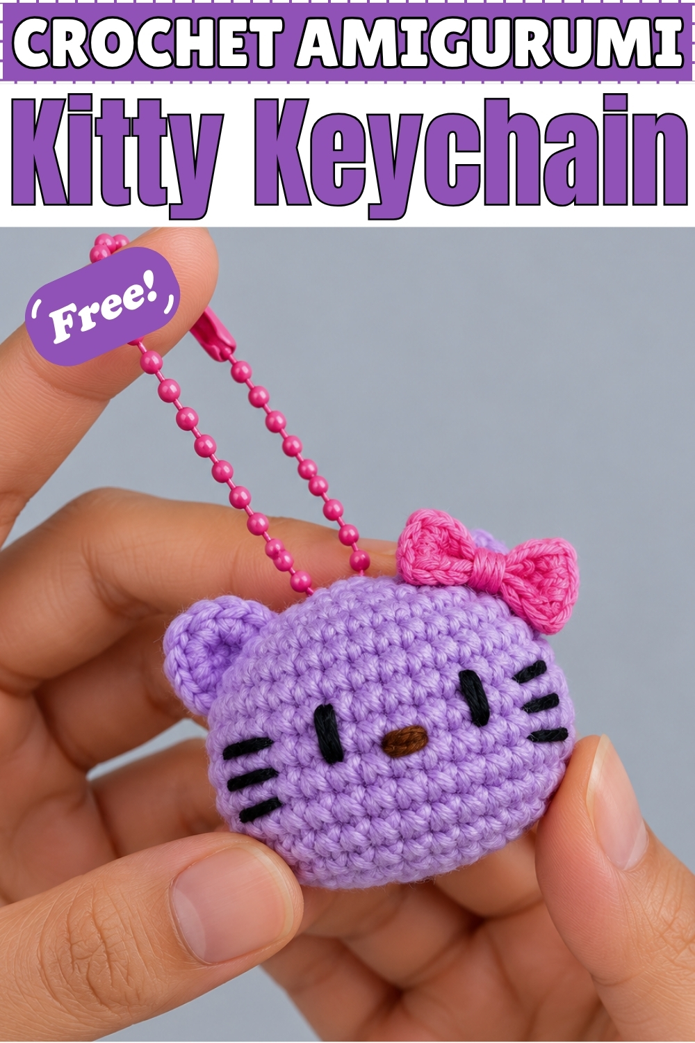 CROCHET AMIGURUMI Kitty Keychain