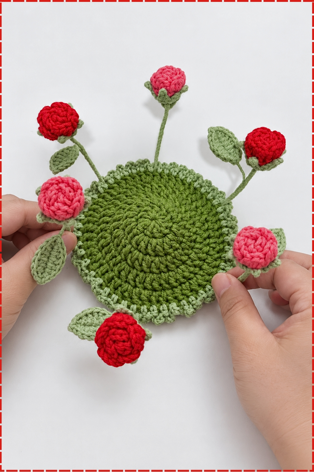 Charming Easy Crochet Rose Flower Coaster