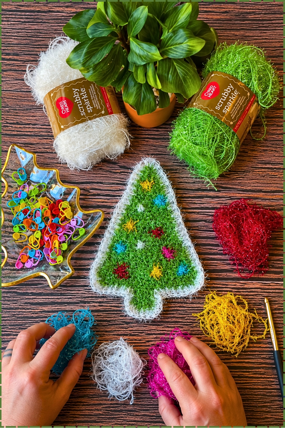 Chunky Christmas Tree Scrubby Crochet Pattern