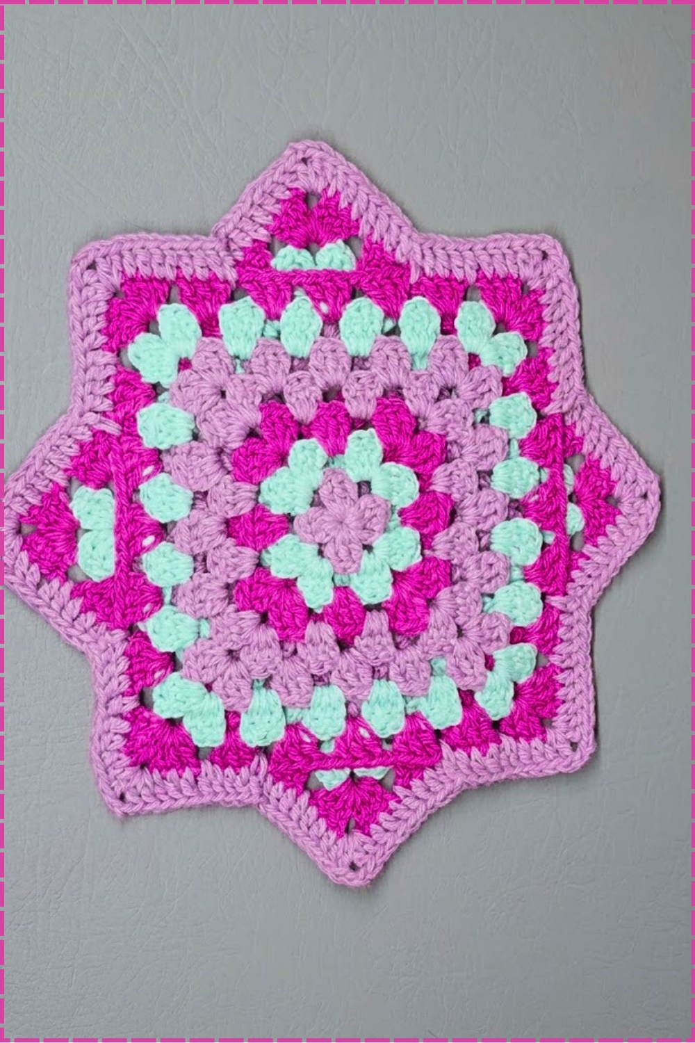 Colorful Crochet Double Thick Granny Square Hot Pad Trivet