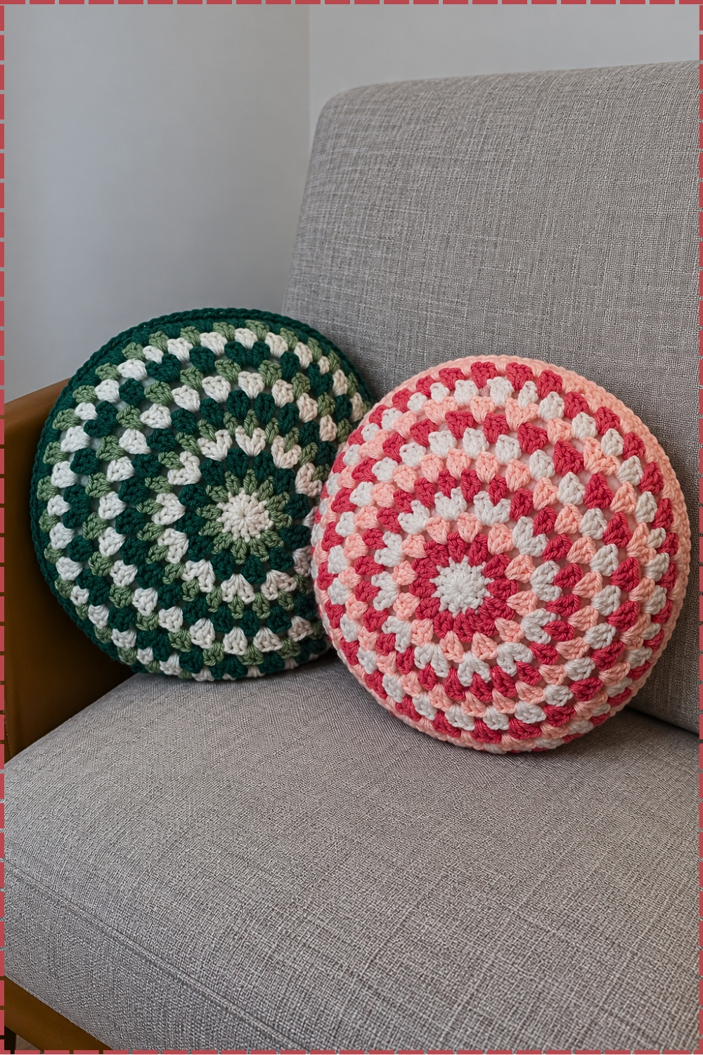 Colorful Granny Circle Crochet Cushion Pattern