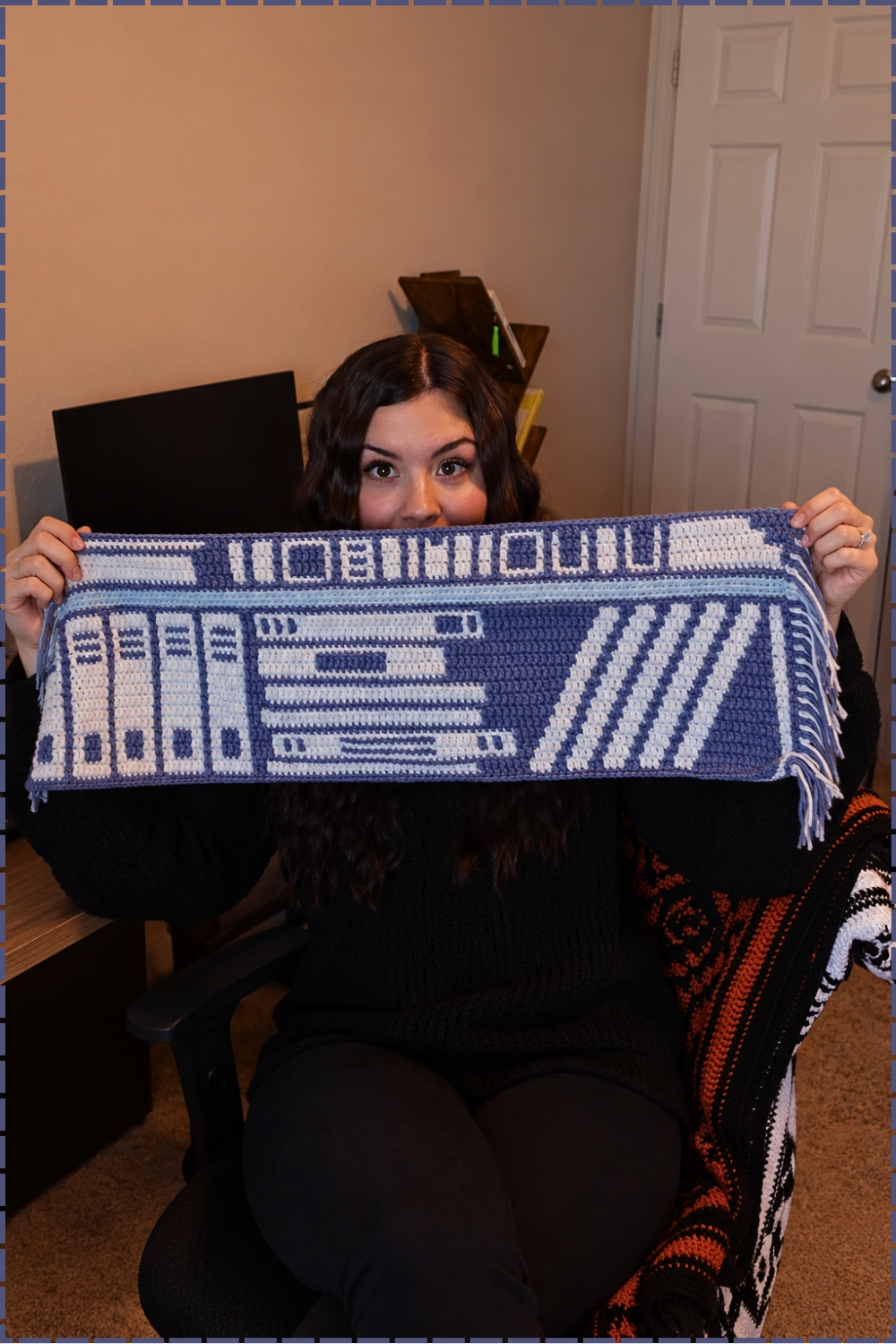 Cozy Crocheting Mosaic Bookshelf Blanket