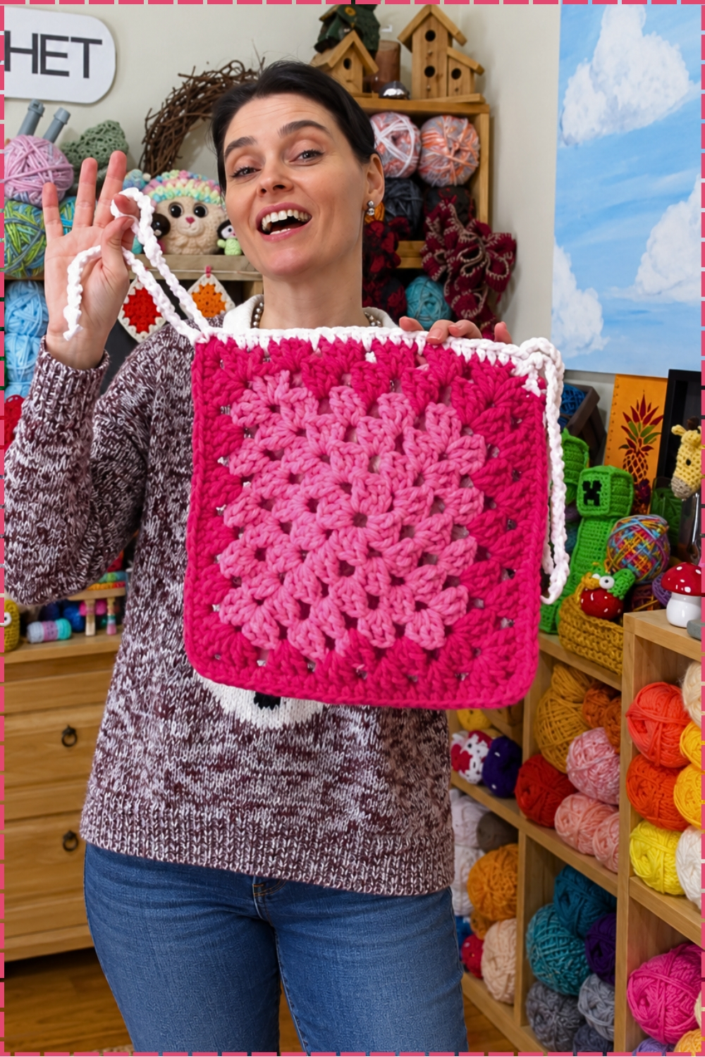 Cozy Granny Square Chair Cushion Crochet Pattern