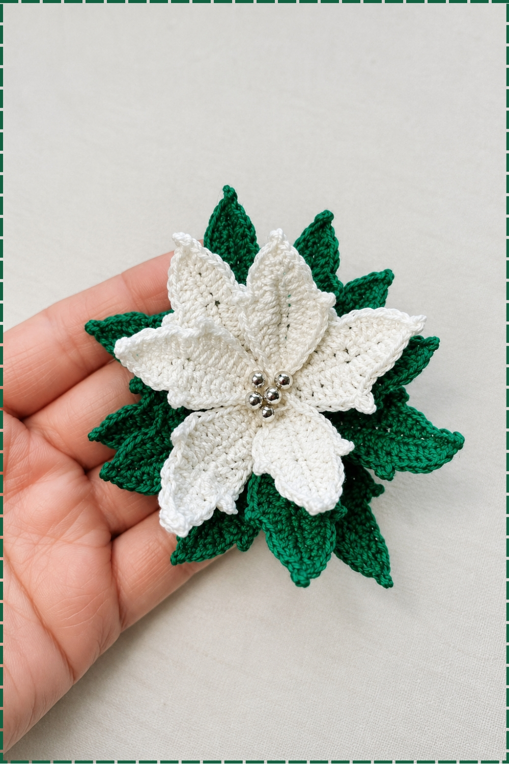 Crisp White Crochet Poinsettia Pattern