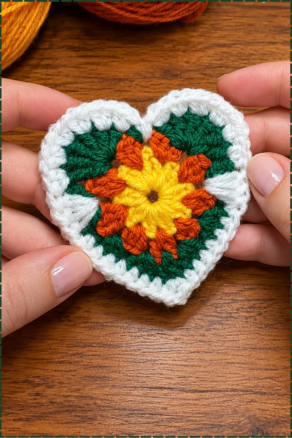Crochet AI Heart Pretty Heart Shaped Granny Square Idea