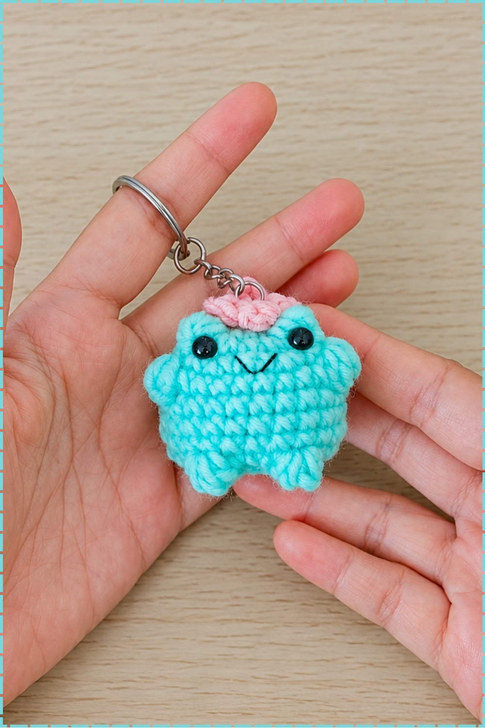 Crochet Adorable Mini Frog Amigurumi Keychain