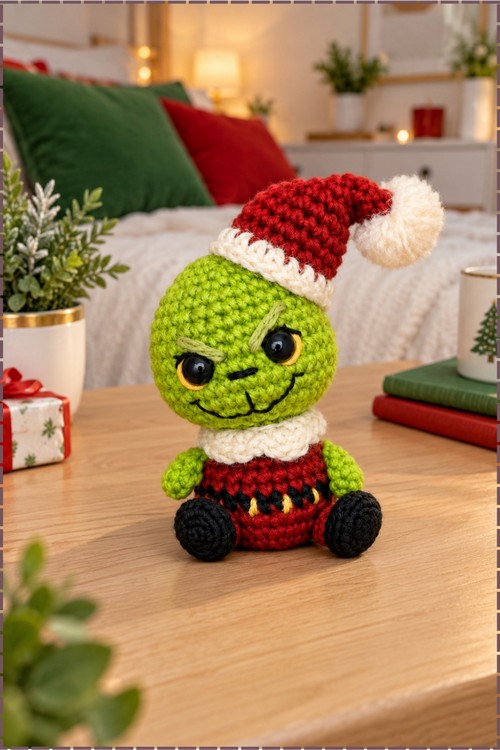 Crochet Baby Grinch Doll 3
