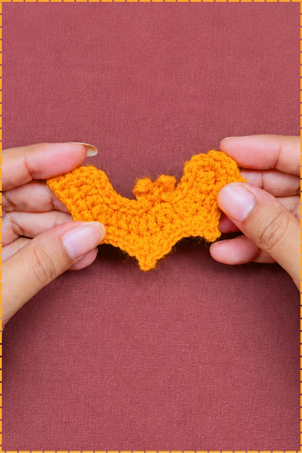 Crochet Bat Applique Halloween Pattern With a Bold Outline