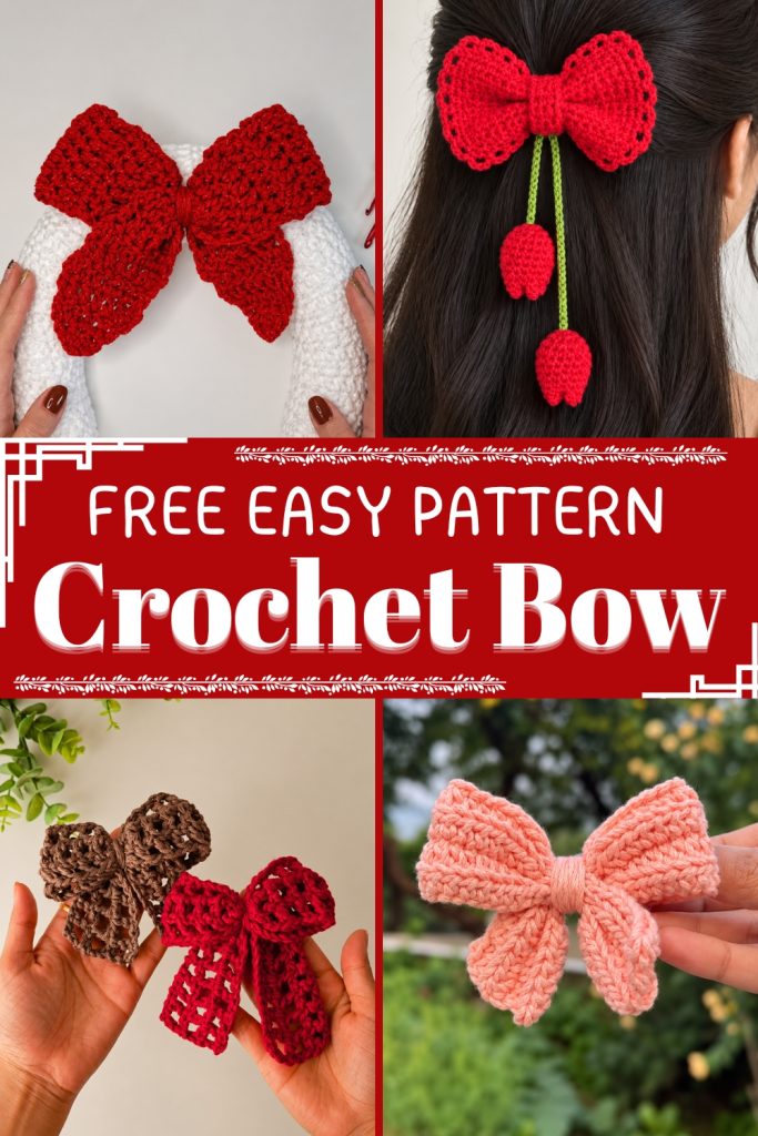 Crochet Thread Edging Patterns 10 Easy Crochet Bows Free Patterns For Hair Ties, Clips, Keychains and ...