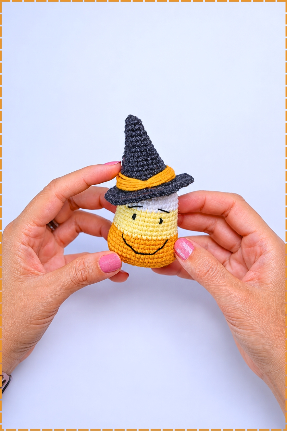 Crochet Candy Corn with Pointed Witch Hat Pattern
