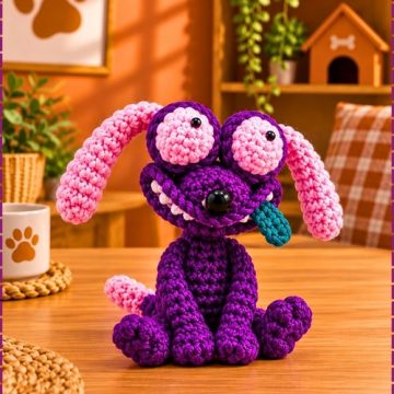 Crochet Courage The Cowardly Dog Keychain 2