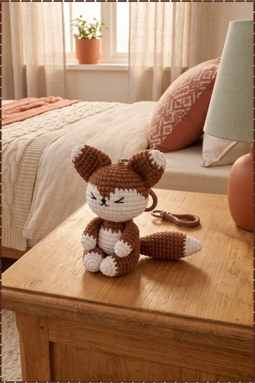 Crochet Fox Amigurumi keychain 2