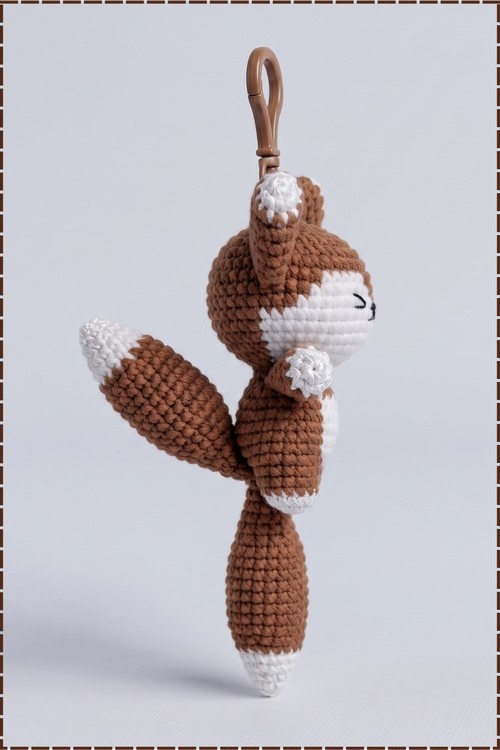 Crochet Fox Amigurumi keychain 3