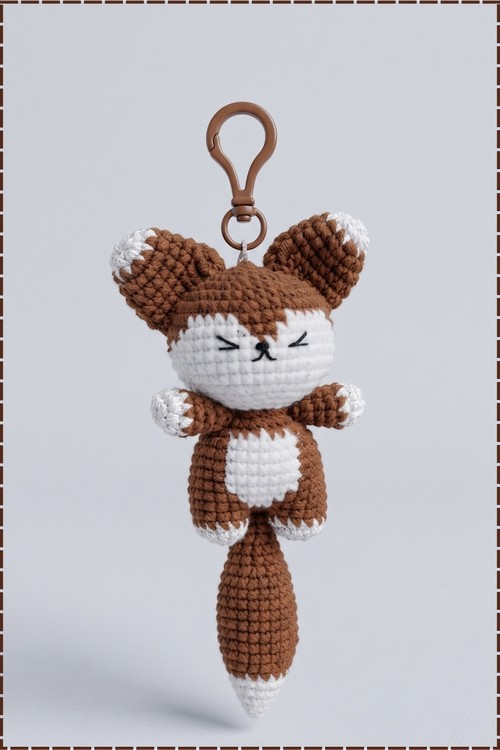 Crochet Fox Amigurumi keychain 4