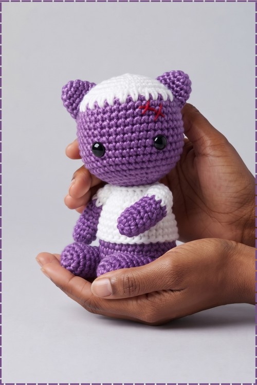 Crochet Franken Cat Doll 2