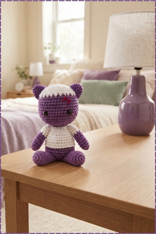 Crochet Franken Cat Doll 4