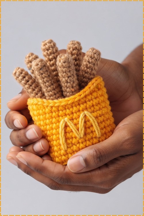 Crochet French Fries Keychain 1