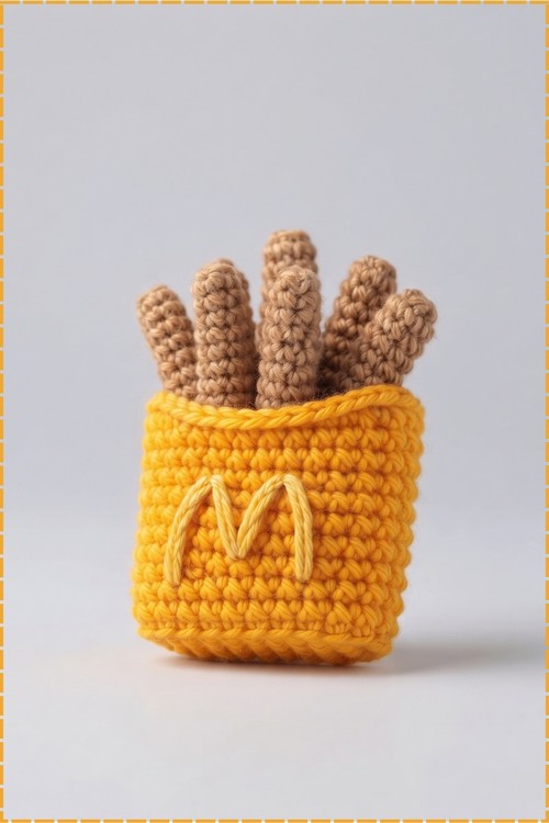 Crochet French Fries Keychain 2